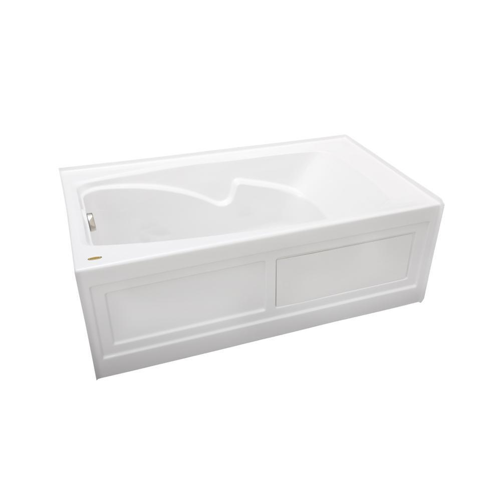 JACUZZI&reg; White 60 x 32 in. Acrylic Rectangle Drop-In or Skirted Bathtub with Left Drain 