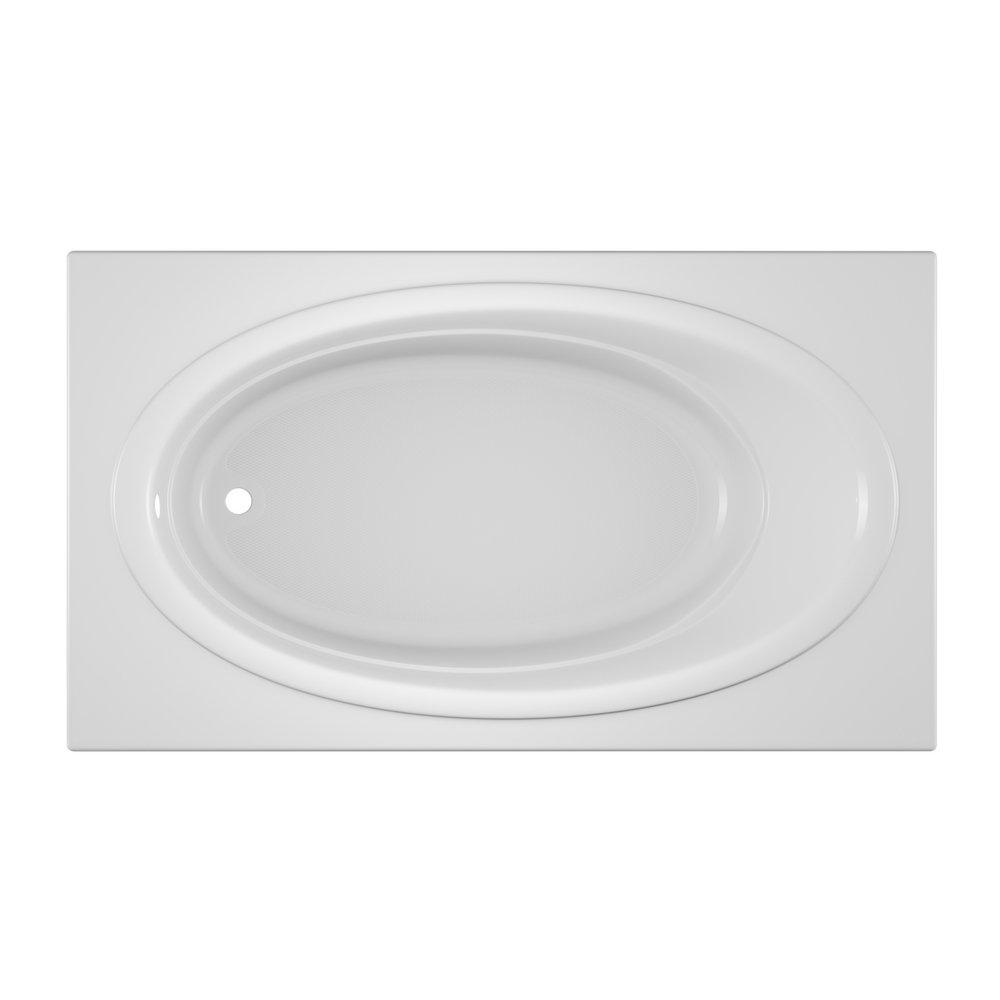 JACUZZI&reg; White 60 x 32 in. Acrylic Rectangle Drop-In or Skirted Bathtub with Left Drain 