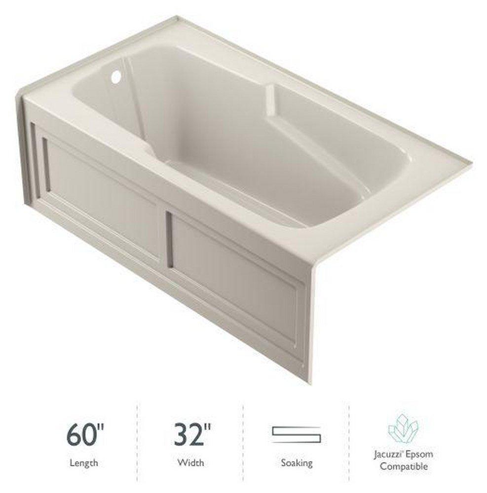 JACUZZI&reg; Oyster 60 x 32 in. Acrylic Rectangle Drop-In or Skirted Bathtub with Left Drain 