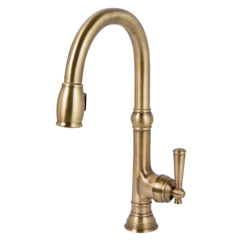 Newport Brass Antique Brass Single Handle Pull Down Kitchen Faucet 