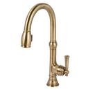 Single Handle Pull Down Kitchen Faucet in Antique Brass