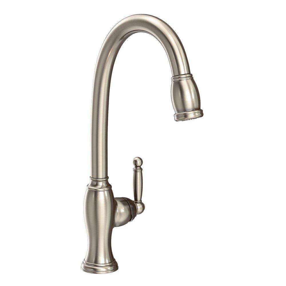 Newport Brass Antique Nickel Single Handle Pull Down Kitchen Faucet 