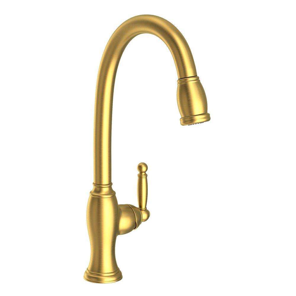 Newport Brass Satin Brass - PVD Single Handle Pull Down Kitchen Faucet 