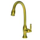 Single Handle Pull Down Kitchen Faucet in Satin Brass - PVD