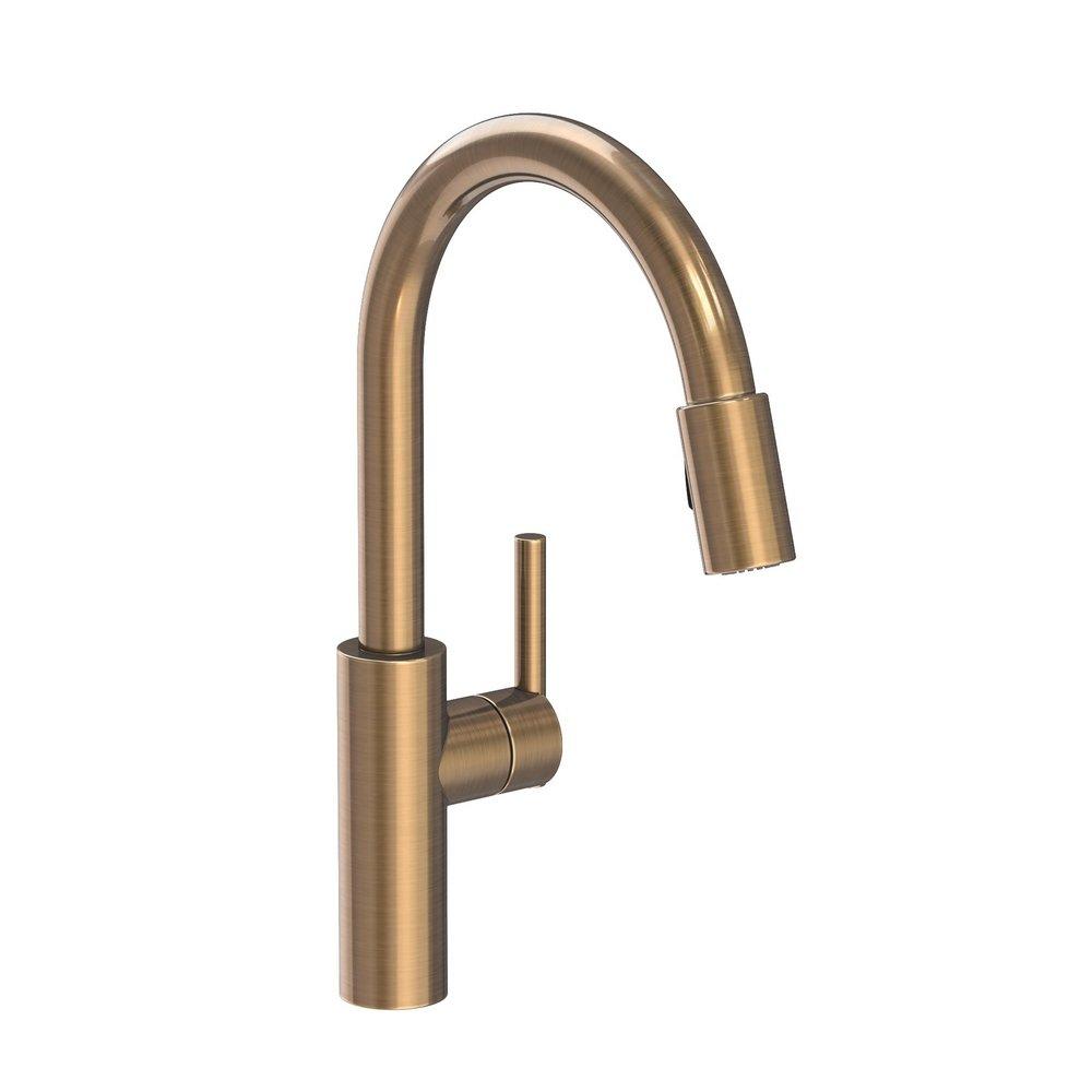 Newport Brass Antique Brass Pull Down Kitchen Faucet 