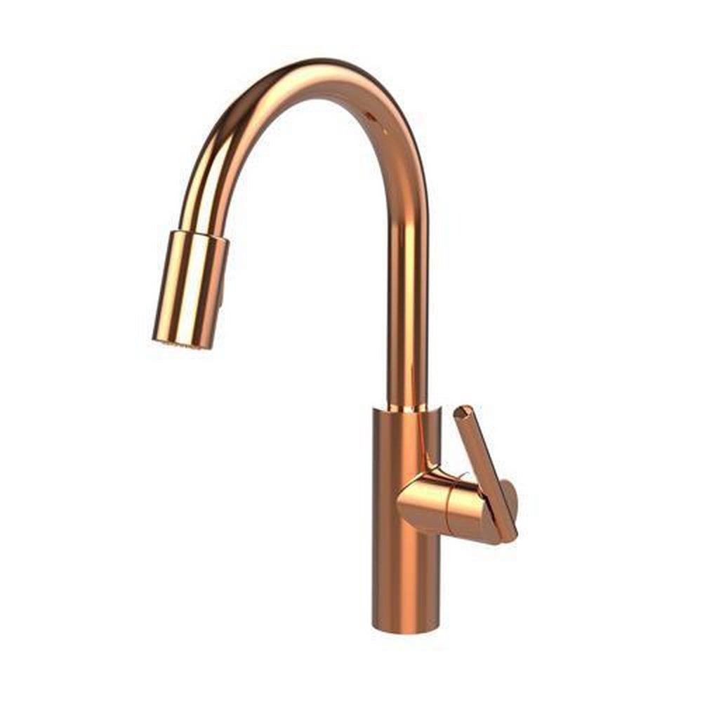 Newport Brass Polished Copper Pull Down Kitchen Faucet 
