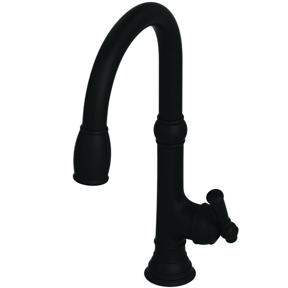 Newport Brass Flat Black Single Handle Pull Down Kitchen Faucet 