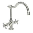 Newport Brass Polished Nickel - Natural 1-Hole Bar Faucet with Double Cross Handle 