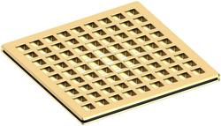 4 in. Square Shower Grate in Forever Brass - PVD