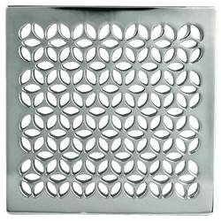 4 in. Square Shower Grate in Polished Chrome