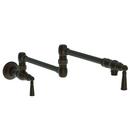Two Handle Lever Handle Pot Filler in English Bronze