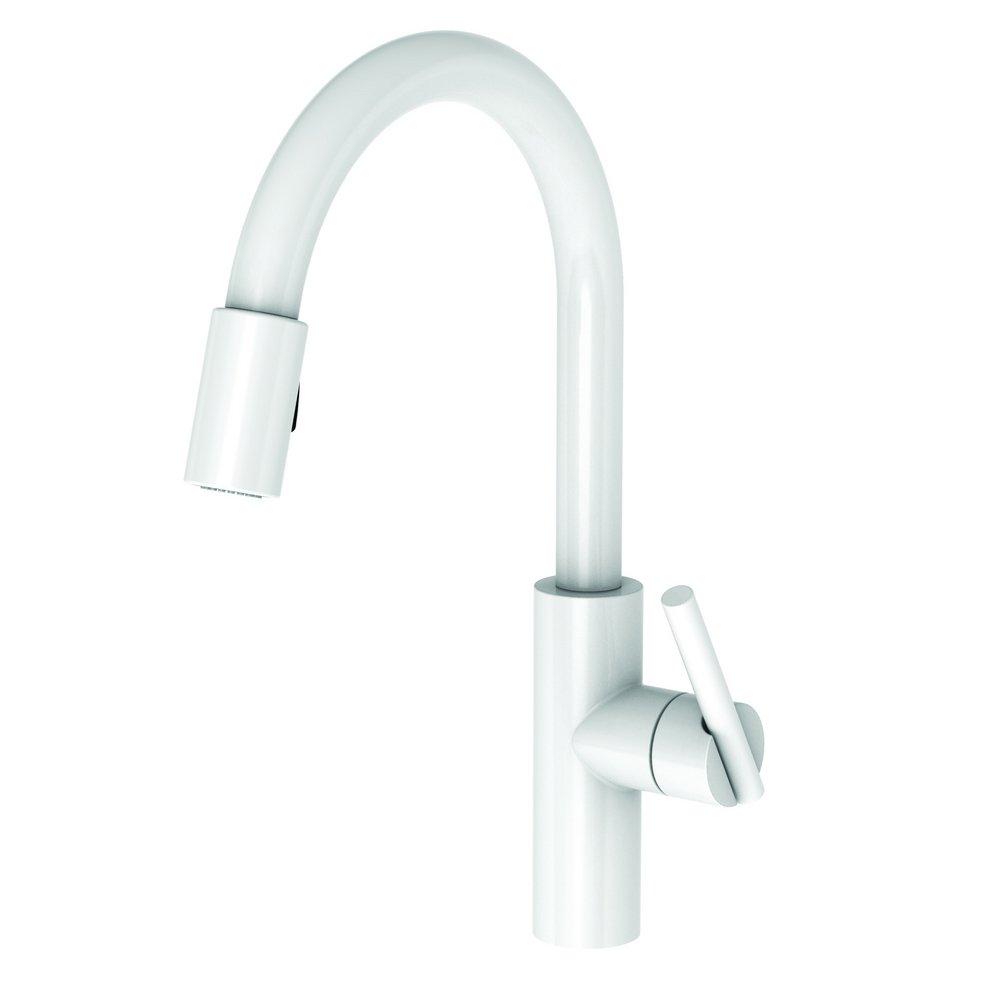 Newport Brass White Single Handle Pull Down Kitchen Faucet 
