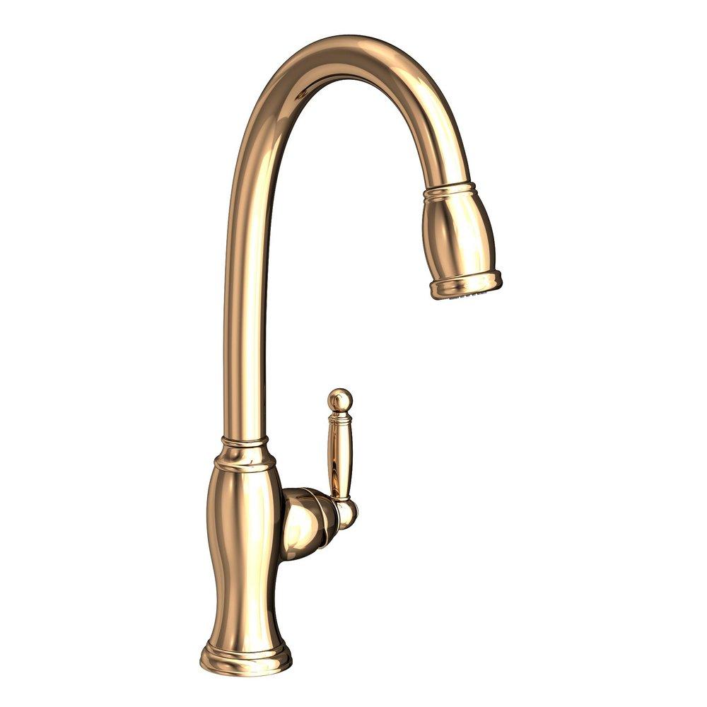Newport Brass French Gold - PVD Single Handle Pull Down Kitchen Faucet 