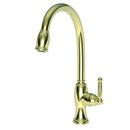 Single Handle Pull Down Kitchen Faucet in French Gold - PVD