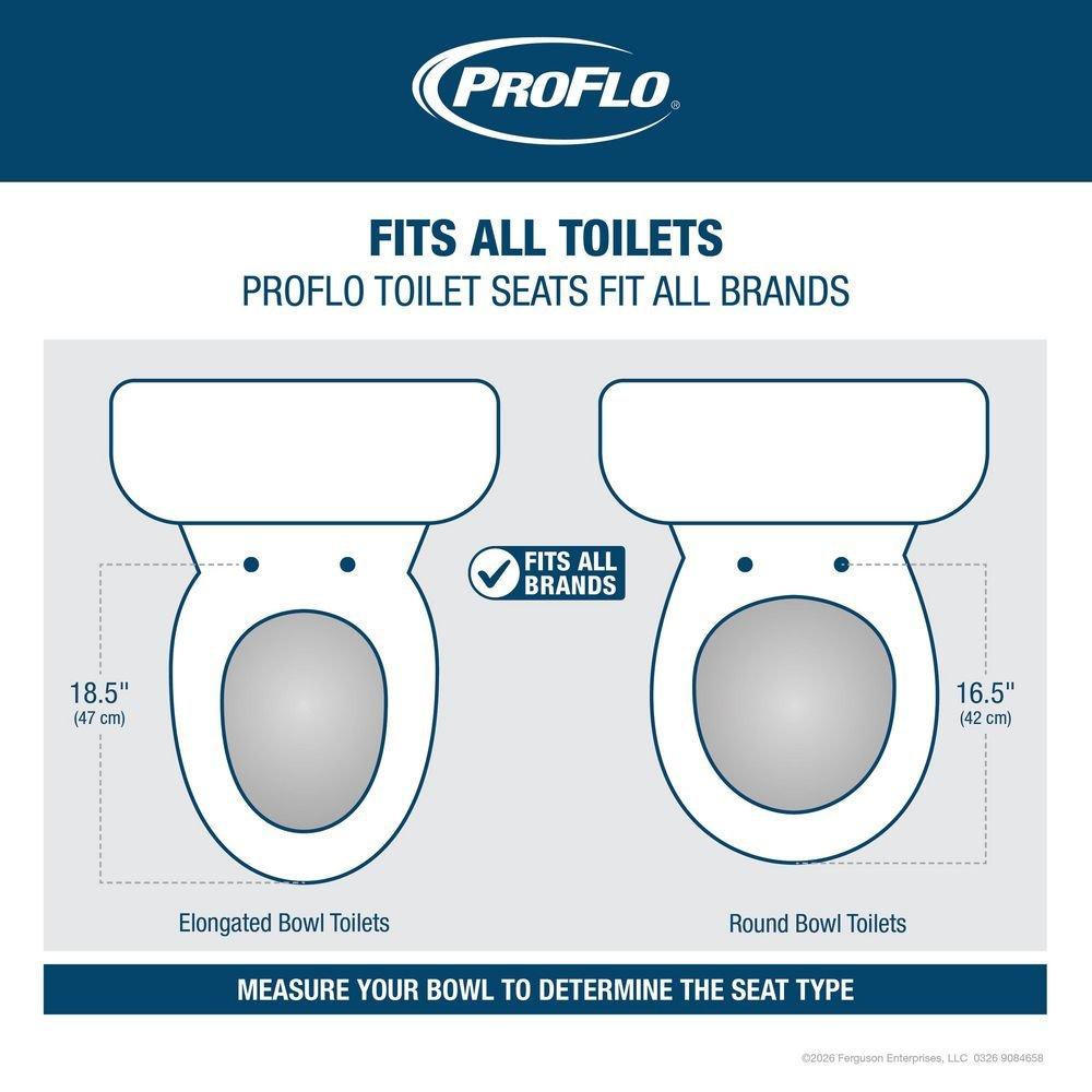 PROFLO&reg; White Elongated Closed Front Toilet Seat 