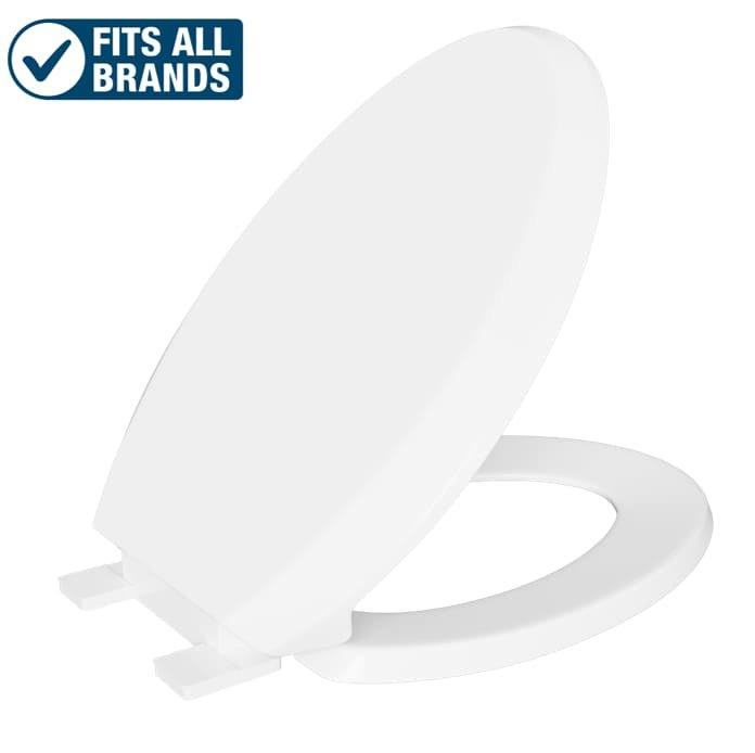 PROFLO&reg; White Elongated Closed Front Toilet Seat 