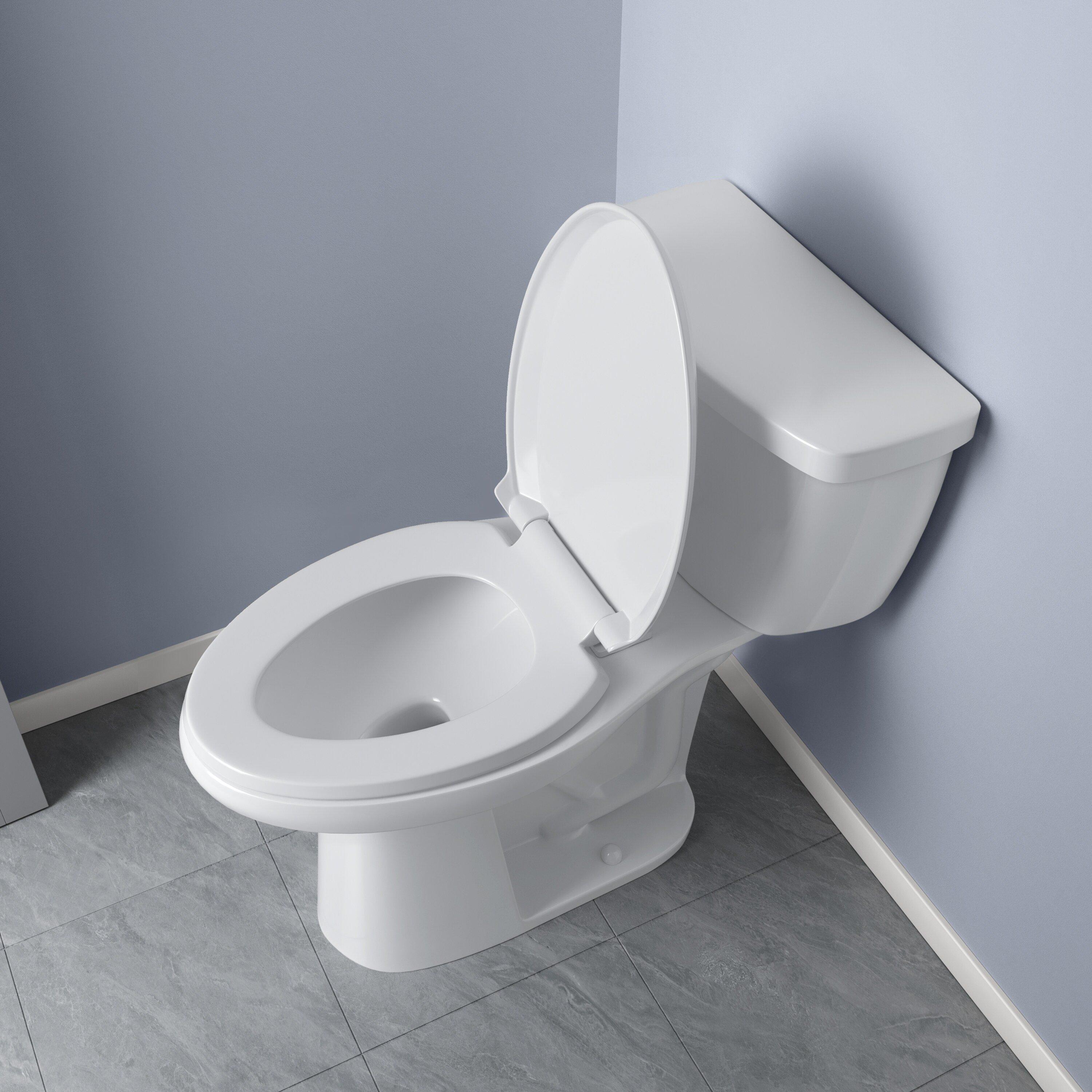 PROFLO&reg; White Elongated Closed Front Toilet Seat 