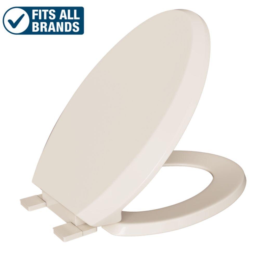 PROFLO&reg; Biscuit Elongated Closed Front Toilet Seat 