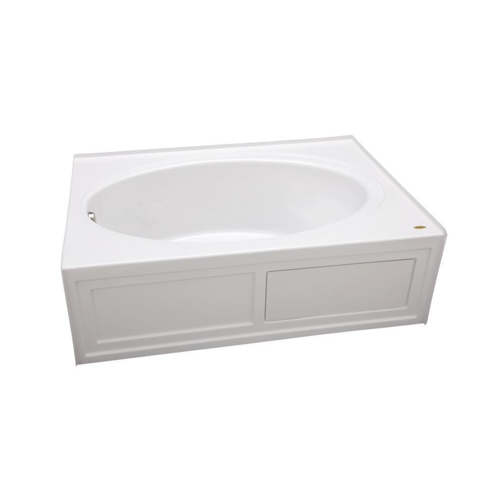 JACUZZI&reg; White 60 x 42 in. Acrylic Rectangle Drop-In or Skirted Bathtub with Left Drain 