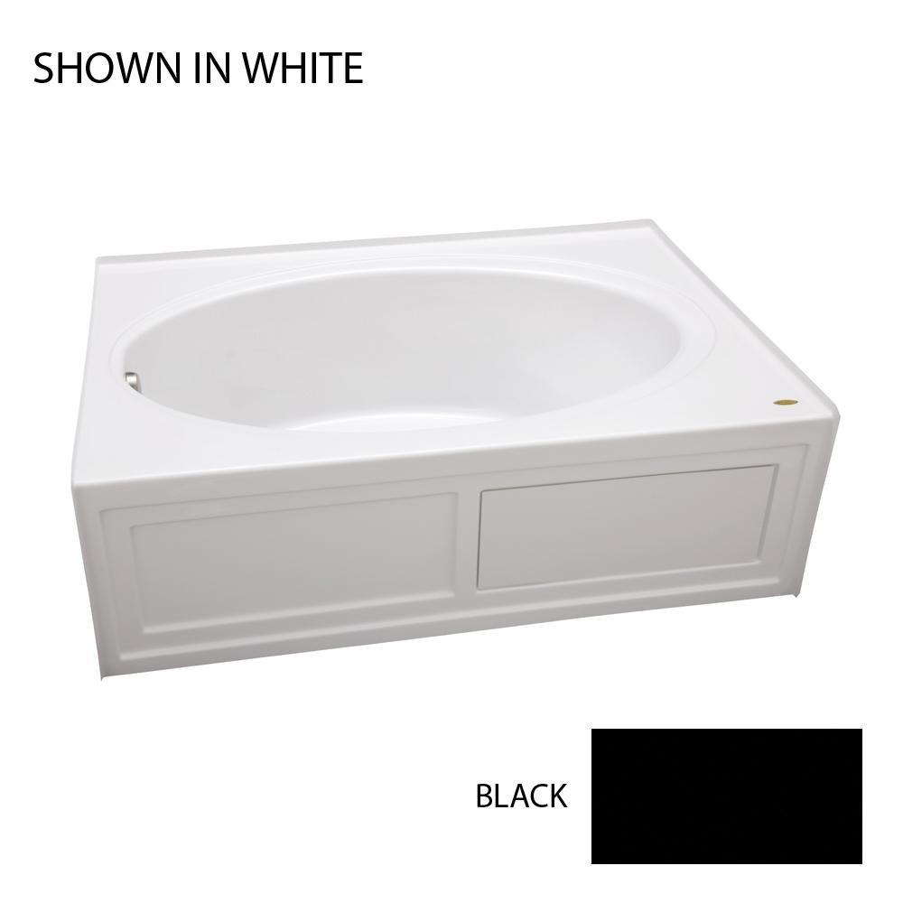 JACUZZI&reg; Black 60 x 42 in. Acrylic Rectangle Drop-In or Skirted Bathtub with Left Drain 