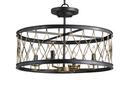 Currey and Company French Black/Pyrite Bronze 16 in. 4-Light Semi-Flush Mount Ceiling Fixture 