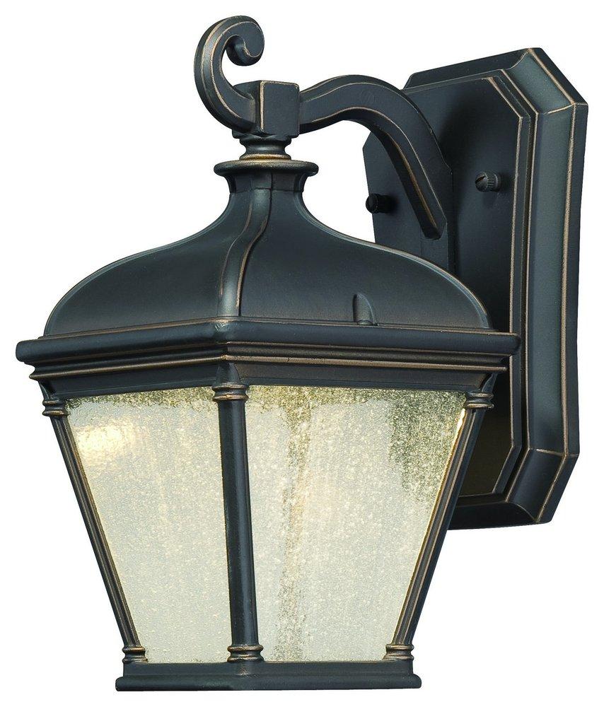Minka Oil Rubbed Bronze/Gold Highlights 10W 1-Light Outdoor Wall Mount Lantern 
