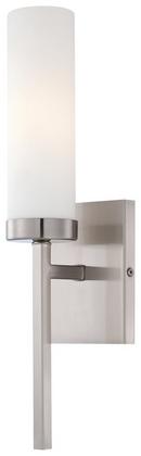 Minka Lavery Brushed Nickel 1-Light Wall Sconce with Etched Opal Glass Shade 