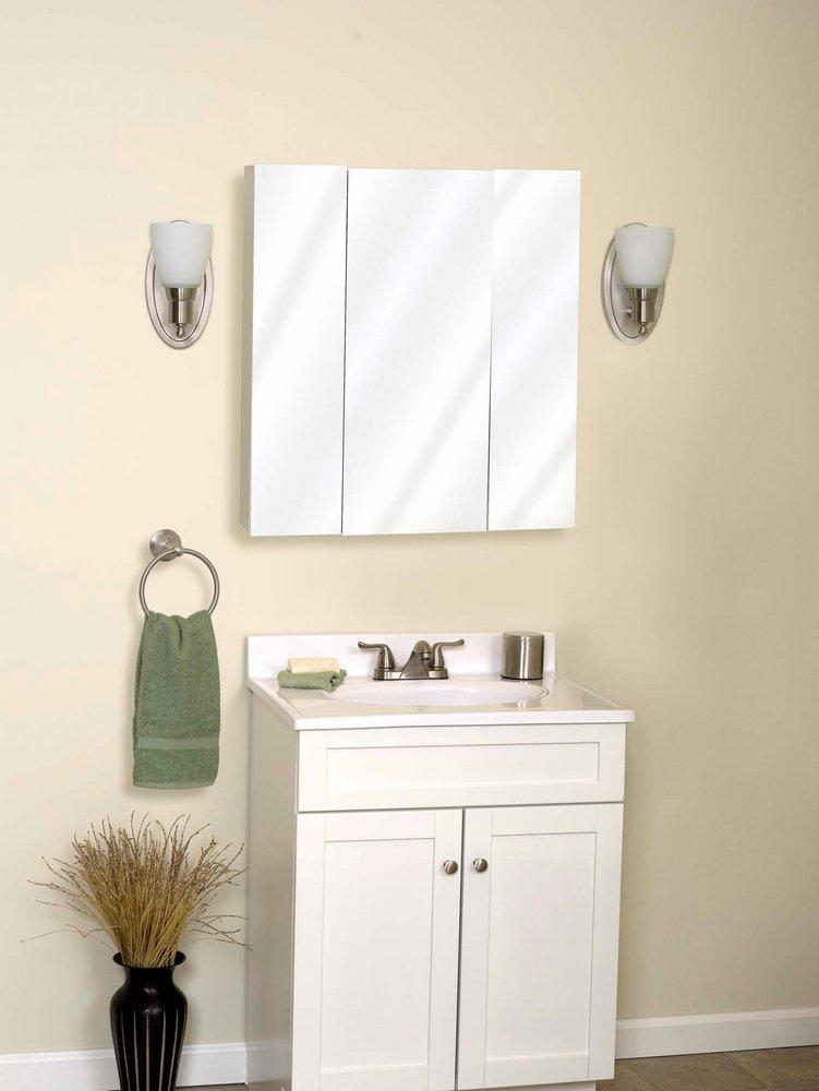 American Pride White 24-1/2 x 26 in. 3-Door Mirror Medicine Cabinet 