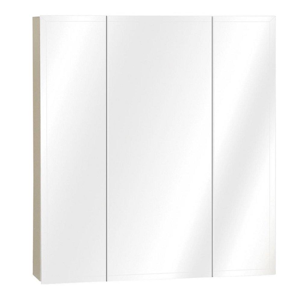 American Pride White 24-1/2 x 26 in. 3-Door Mirror Medicine Cabinet 
