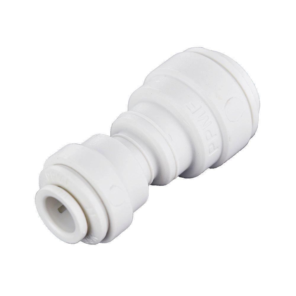 John Guest White OD Tube Reducing Polypropylene Single-Packed Union Connector with EPDM O-Ring Seal 