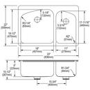 Elkay Lustertone 33 x 22 in. 2 Hole Stainless Steel Double Bowl Dual Mount Kitchen Sink 