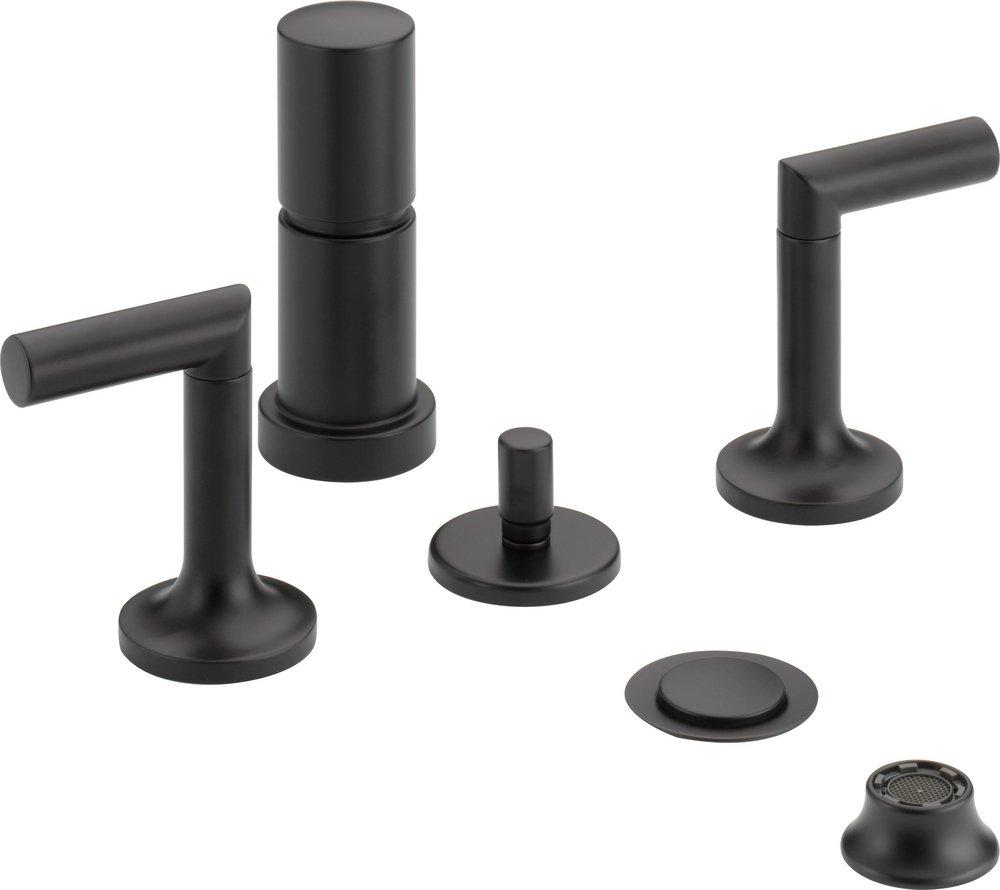 Brizo Matte Black Double-Handle Vertical Spray Bidet Faucet 