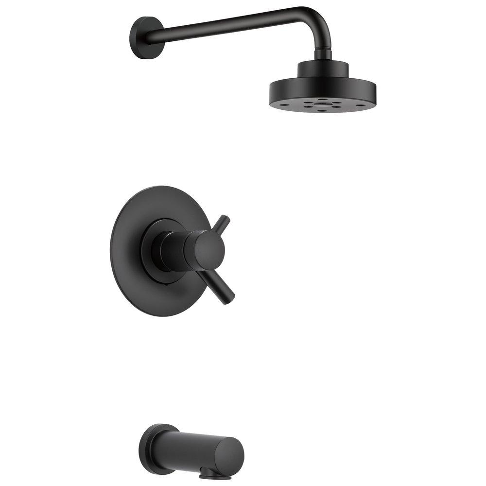 Brizo Matte Black Two Handle Single Function Bathtub & Shower Faucet (Trim Only) 