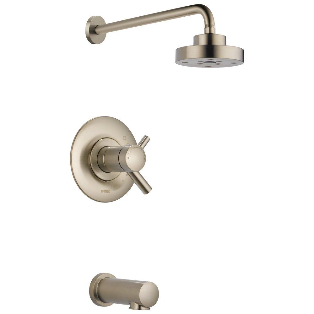 Brizo Brushed Nickel Two Handle Single Function Bathtub & Shower Faucet (Trim Only) 