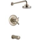 Brizo Brushed Nickel Two Handle Single Function Bathtub & Shower Faucet (Trim Only) 