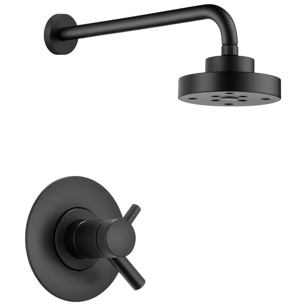 Brizo Matte Black Single Handle Single Function Shower Faucet (Trim Only) 
