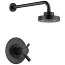 Two Handle Single Function Shower Faucet in Matte Black (Trim Only)