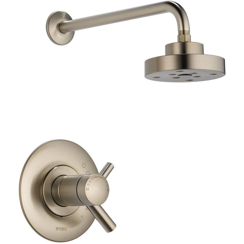 Brizo Brushed Nickel Single Handle Single Function Shower Faucet (Trim Only) 