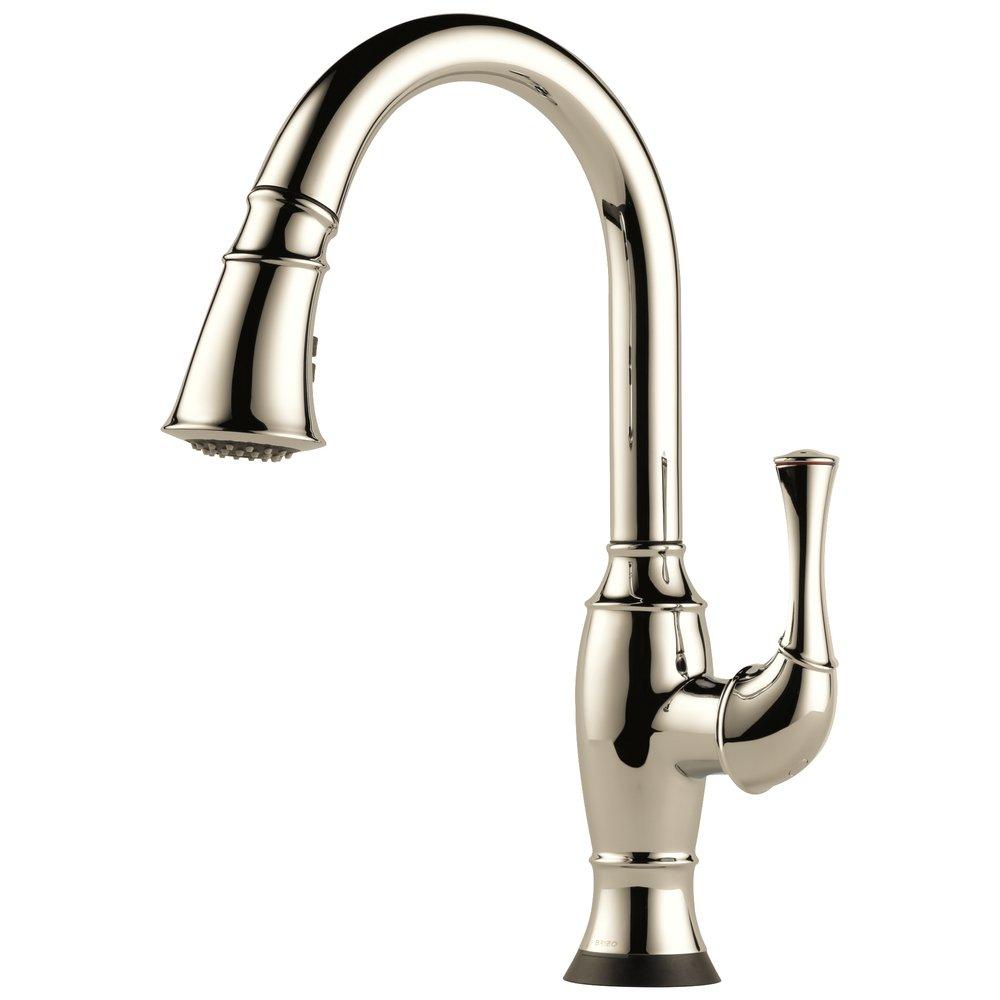 Brizo Polished Nickel Single Handle Pull Down Kitchen Faucet 