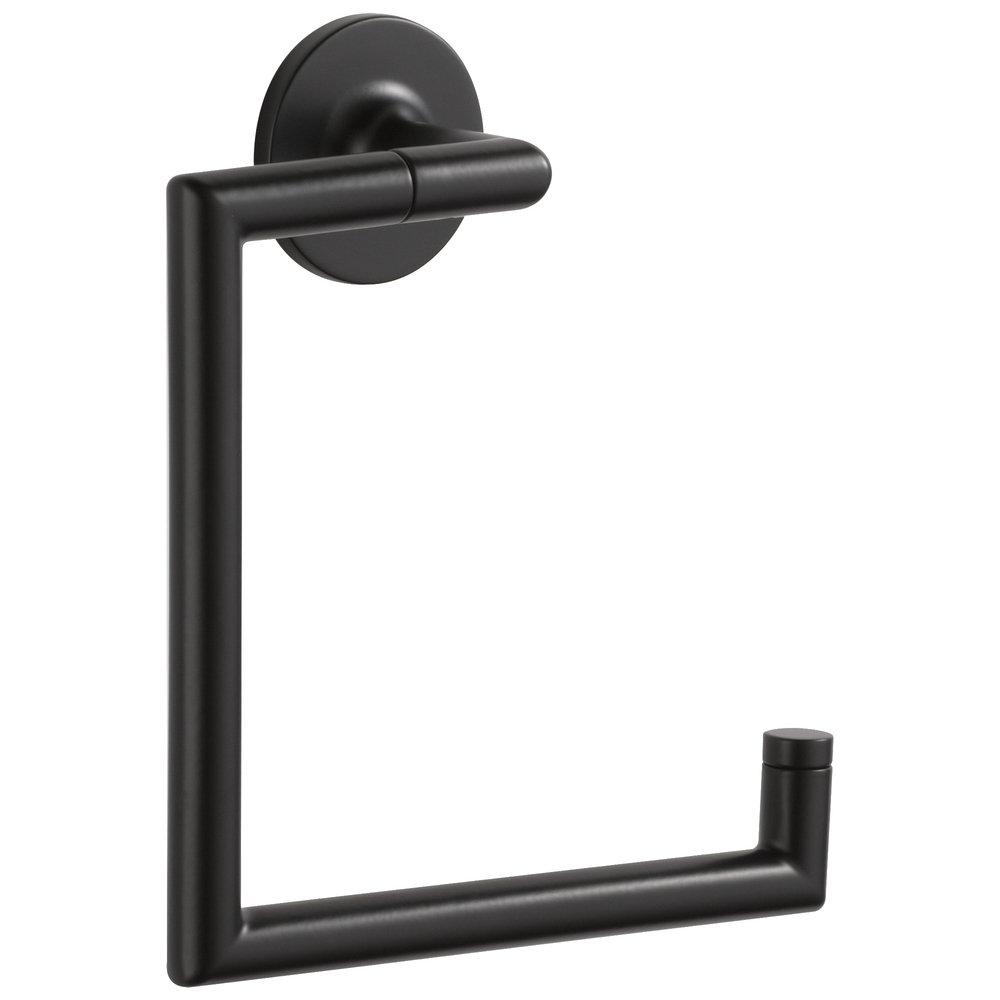 Brizo Matte Black Square Open Towel Ring 