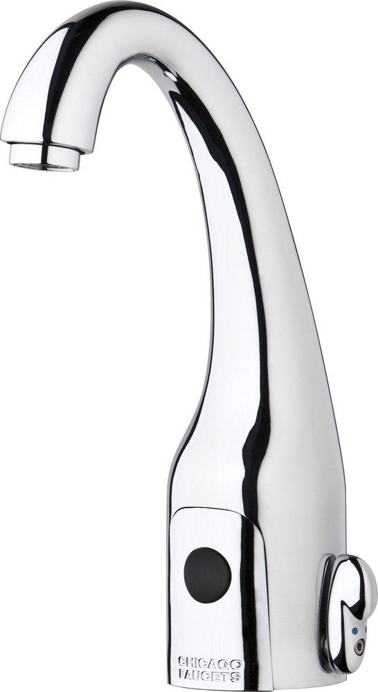Chicago Faucets Polished Chrome Sensor Bathroom Sink Faucet 