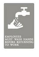 9 in. Employees Must Wash Hands Sign
