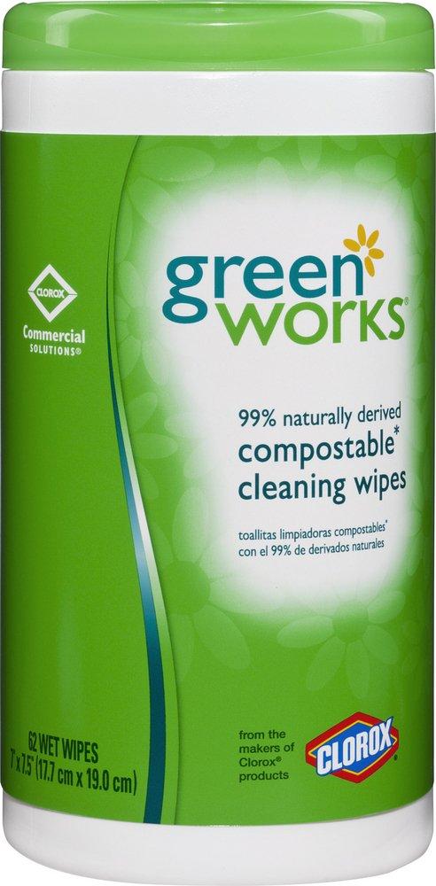 Green Works White 62 ct Compostable Cleaning Wipes Canister 