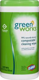 Green Works White 62 ct Compostable Cleaning Wipes Canister 