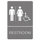 Headline Grey Restroom and Wheelchair Accessible Sign 