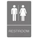 Headline Grey Restroom and Wheelchair Accessible Sign 