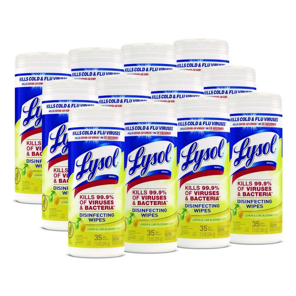 Lysol&reg; Clear Liquid 7 x 8 in. Disinfecting Wipes in Lemon 