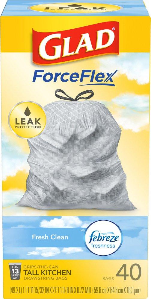 GLAD White 9-1/2 x 14-1/4 in. 0.78 mil Trash Bag in White 