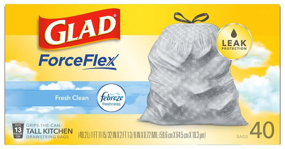 GLAD White 9-1/2 x 14-1/4 in. 0.78 mil Trash Bag in White 