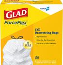 GLAD White 24 x 48 in. 0.95 mil Drawstring Bag in White 